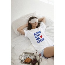 Monila Kadın Premium Kumaş Yazı Baskılı Oversize T-Shirt