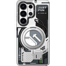 Galaxy S26 Ultra Uyumlu Kılıf M-Safe Şarj Özellikli Youngkit Starship Serisi Kapak Beyaz