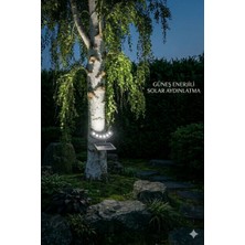 Gaman Güneş Enerjili Ağaç Aydınlatma LED Beyaz Bahçe Lambası-Solar Dekor Dış Mekan Işığı,peyzaj Aydınlatma