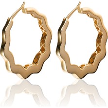 Berk Mücevherat 14 Ayar Altın Italyan Tasarım Halka Küpe