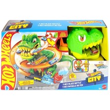 Ergün Collection JBM73 Hot Wheels T-Rex ve Itfaiye Istasyonu Oyun Seti