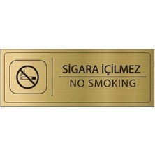 Hobishop Sigara Içilmez Isimlik Altın Metal Kapı Isimliği Levhası Yönlendirme Tabelası