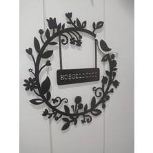 Braventa Collection Hoşgeldiniz Yazılı Kapı Duvar Süsü 30 x 30 cm Siyah 30 x 30 KARBONNM260
