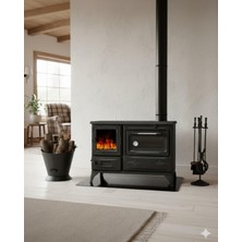 Braventa Collection Reyo Stove Kırkgöze Büyük Camlı Fırınlı Şömine Soba