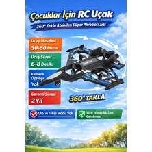 Braventa Collection Uzaktan Kumandalı Sünger Rc Uçak, Çift Kontrol Sistemi, LED Işıklı, Otomatik Dönüş Özellikli, 360° A