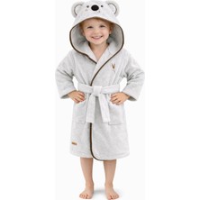 Braventa Collection Ely Çocuk Bornozu Kapşonlu-Haynanan Figürlü-Bebek Bornoz-Erkek-Koala-Gri 13-14 Yaş, Ely , 13-14 Yıl