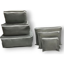 Braventa Collection 6'lı Gri Valiz Düzenleyici, Bavul Içi Düzenleyici Organizer Set
