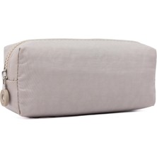 Braventa Collection Kaff 01104 Bej - Bej Krinkıl Kumaş Tek Gözlü Yıkanabilir Kalemlik Kalem Kutusu Makyaj Çantası