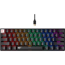 Braventa Collection Havit Gamenote KB903L%60 Mekanik Blended Aydınlatma Oyuncu Klavyesi - 61 Tuş (Siyah)