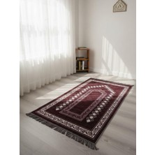 Braventa Collection My Evilla Seccade Hafif Katlanabilir Yıkanabilir Namazlık Şık Motifli Çeyizlik ve Hediyelik Bordo 1