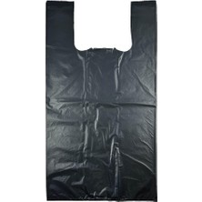 Braventa Collection Kalın Siyah Poşet Büyük Boy Hışır Atlet Poşet Market Manav Poşeti Çöp Poşeti 1 kg