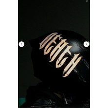 Banxtre Kask Için Reflektörlü Beyaz Death Yazısı Sticker Etiket