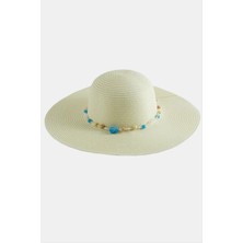 Starseven Boncuklu Hasır Şapka