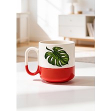 BB Design Yaprak Tasarımlı Seramik Baskılı Pro Kupa Bardak 330ML