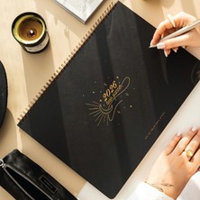 Braventa Collection 2026 Haftalık Spiralli Masaüstü Planlayıcı 24X34 cm - Desk Planner Siyah