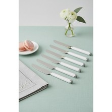 Braventa Collection 6’lı Paslanmaz Çelik Yemek Bıçağı Seti Beyaz Saplı 15 cm