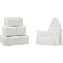 Braventa Collection Home Wave 6'lı Gri Pötikare Bavul Içi Düzenleyici Set