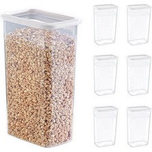 Braventa Collection 6'lı Set Skali Dikdörtgen Saklama Kabı Beyaz 3500 ml