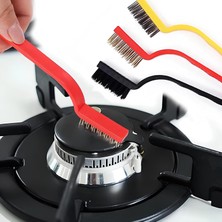 Braventa Collection Temizlik Fırça Seti, 3'ü 1 Arada Detaylı Ocak, Fayans, Araba Tel Temizlik Fırçası (Bakır-Demir-Plast