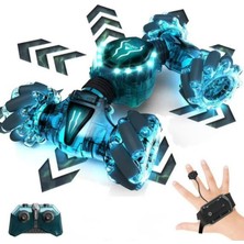 Braventa Collection Oyuncak 2.4ghz Uzaktan Kumandalı El Sensörlü 4x4 Şeffaf Gövde Şarjlı Işıklı 360° Dönen Akrobat Araba