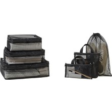 Braventa Collection Home Textile 6'lı Siyah Renk File Bavul Içi Düzenleyici Set