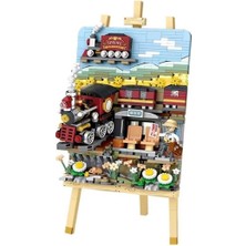 Ergün Collection LZ-1296 Loz Tren Istasyonu Ahşap Boyama 758 Parça Block Oyuncak