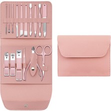 Braventa Collection 16 Parça Tırnak Makası Bakım Seti - Paslanmaz Çelik Pudra Pembesi Manikür Pedikür Seti, Yüz El ve Ay