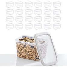 Braventa Collection 24'lü Set Skali Dikdörtgen Saklama Kabı Beyaz 1210 ml