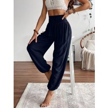 Deridün Yıldız Shoes Kadın Yüksel Bel Yoğun Büzgü Detaylı Aerobin Pantolon