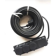 Braventa Collection 40 Metre 3'lü Grup Priz, 3x2,5 mm Cca Ttr Siyah Renk Topraklı Kauçuk Seyyar Elektrik Kablosu