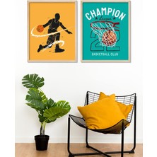 Braventa Collection Vetro Basketbol Çerçeveli Poster Set 30X40 cm