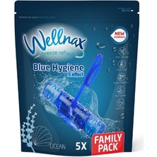 Wellnax Blue Hygiene Ocean Tuvalet Temizleyici Klozet Blok 5’li Aile Paketi – Mavi Su, Ferah Okyanus Kokusu
