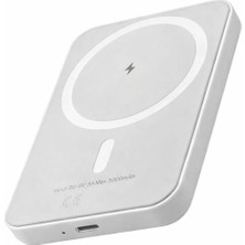 Braventa Collection Anka Cep Cep Telefonu Aksesuarları iPhone 11 ile Uyumlu 5000MAH Magsafe Powerbank BC22 Beyaz, BC22-0