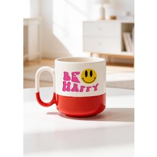 BB Design Be Happy Tasarımlı Seramik Baskılı Pro Kupa Bardak 330ML