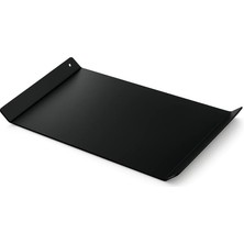 Braventa Collection Orret Home Paslanmaz Siyah Metal Dikdörtgen Çay Kahve ve Sunum Tepsisi – Mat Siyah Modern Servis Tep