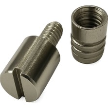 Vidalı Raf Pimi 8×21 mm Nikel Kaplama Metal Raf Taşıyıcı (250 Adet 1 Paket)
