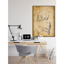 Braventa Collection Dekoratif Sanatsal Amerikan Futbolu Patent Posteri 60X90CM.