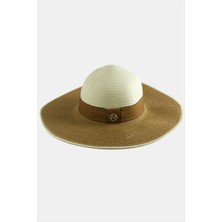 Starseven Şeritli Hasır Şapka