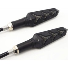 Braventa Collection Zauss 2 Adet Beyaz Işıklı Motosiklet Dönüş Sinyal Takım Ledi - Y Model Led'li-Beyaz