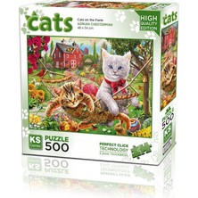 Ergün Collection 20043 Kediler Çiftlikte 500 Parça Puzzle -Ks Puzzle