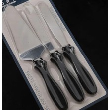 Braventa Collection 3'lü Profesyonel Pasta Spatula Seti, Siyah Ergonomik Saplı, Kek Kreması Sürme ve Dekorasyon Için Mut