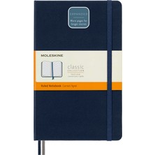Braventa Collection Çizgili Kalın Safir Mavi Defter L Boy Sert Kapak (Expanded)
