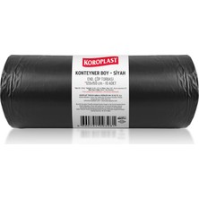 Braventa Collection Koroplast Konteyner Boy Çöp Torbası Siyah 10’lu 120X150 Cm, Yırtılmaya Dayanıklı, Konteyner Boy Çöp