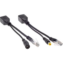 Braventa Collection 4252 Ip Kamera Kablosu Poe Set Ethernet Adaptör Güç Power Kablosu, Siyah