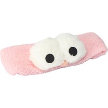 Braventa Collection Toyaş Baykuş Peluş Bandana Makyaj Spa Saç Bandı Pembe