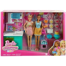 Ergün Collection HJY94 Barbie Brooklyn ve Malibu Pasta Yapıyor Oyun Seti