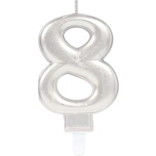 Ergün Collection 8 Rakamı Mum Gümüş Renk
