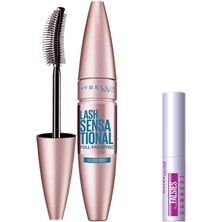 Braventa Collection Maybelline New York Lash Sensational Yelpaze Etkili Suya Dayanıklı Siyah Maskara 9.4 ml & Mini Falsi