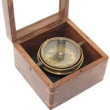 Ergün Collection Ahşap Kutulu Pirinç Pusula Model 14