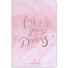 Ergün Collection Marble Pembe Follow Your Dreams Defter